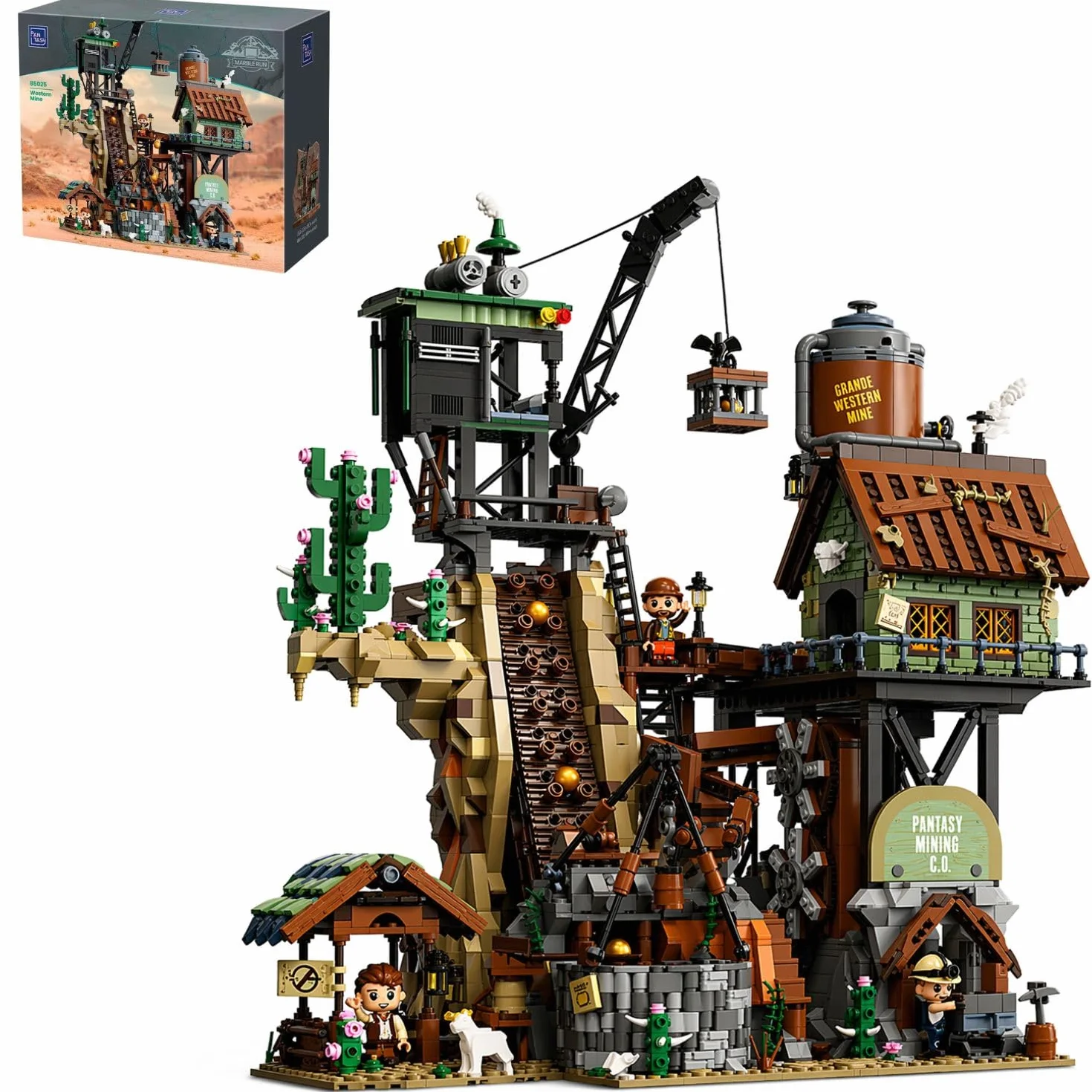 PANTASY GBC zestaw konstrukcyjny rosyjski, złoty, zmotoryzowany diorama z przekładnią, interaktywny zestaw cegieł zasilanych typu C, 3 minifigurki, mechaniczny model kolekcjonerski dla