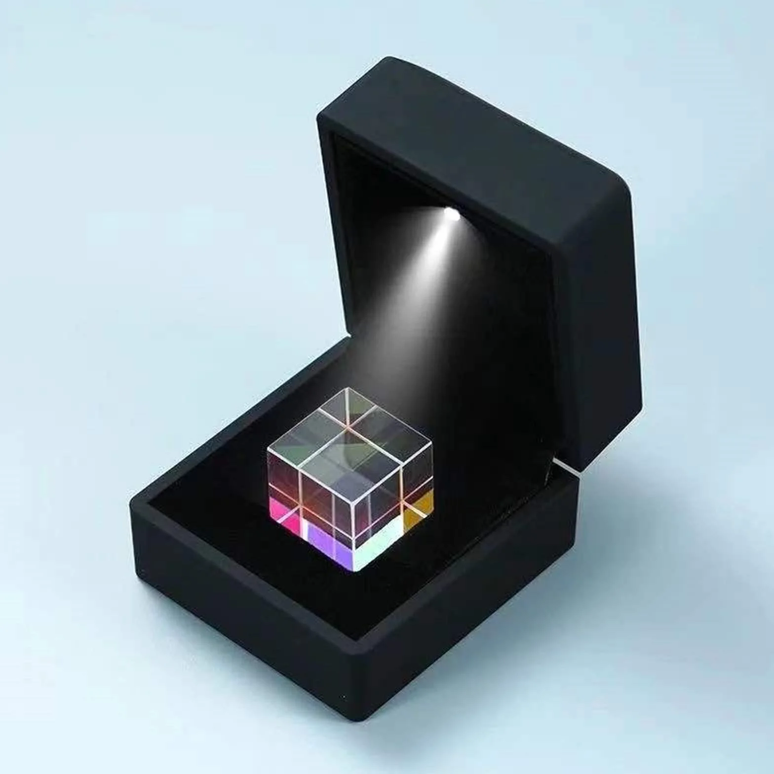 XIAOTENG 2,3 cm kostka pryzmat ze szkła optycznego, pryzmat dichroiczny RGB, eksperyment optyczny, popularna nauka dla dzieci, do nauki i dekorowania kreatywnych prezentów, z pudełkiem do przechowywania