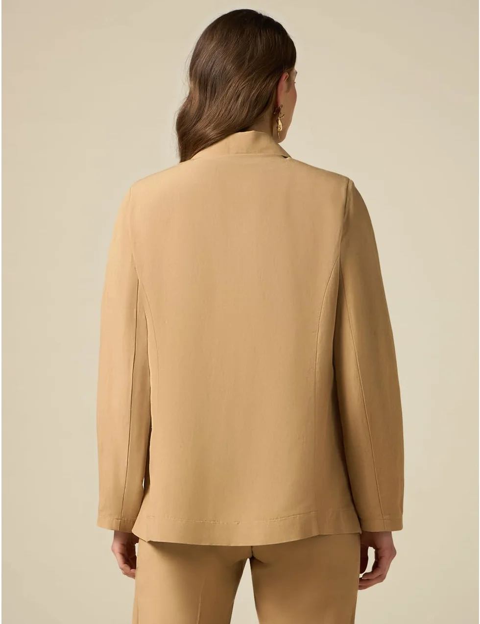 Oltre: Blazer z mieszanki lnu Spring Summer 24, beżowy, 48