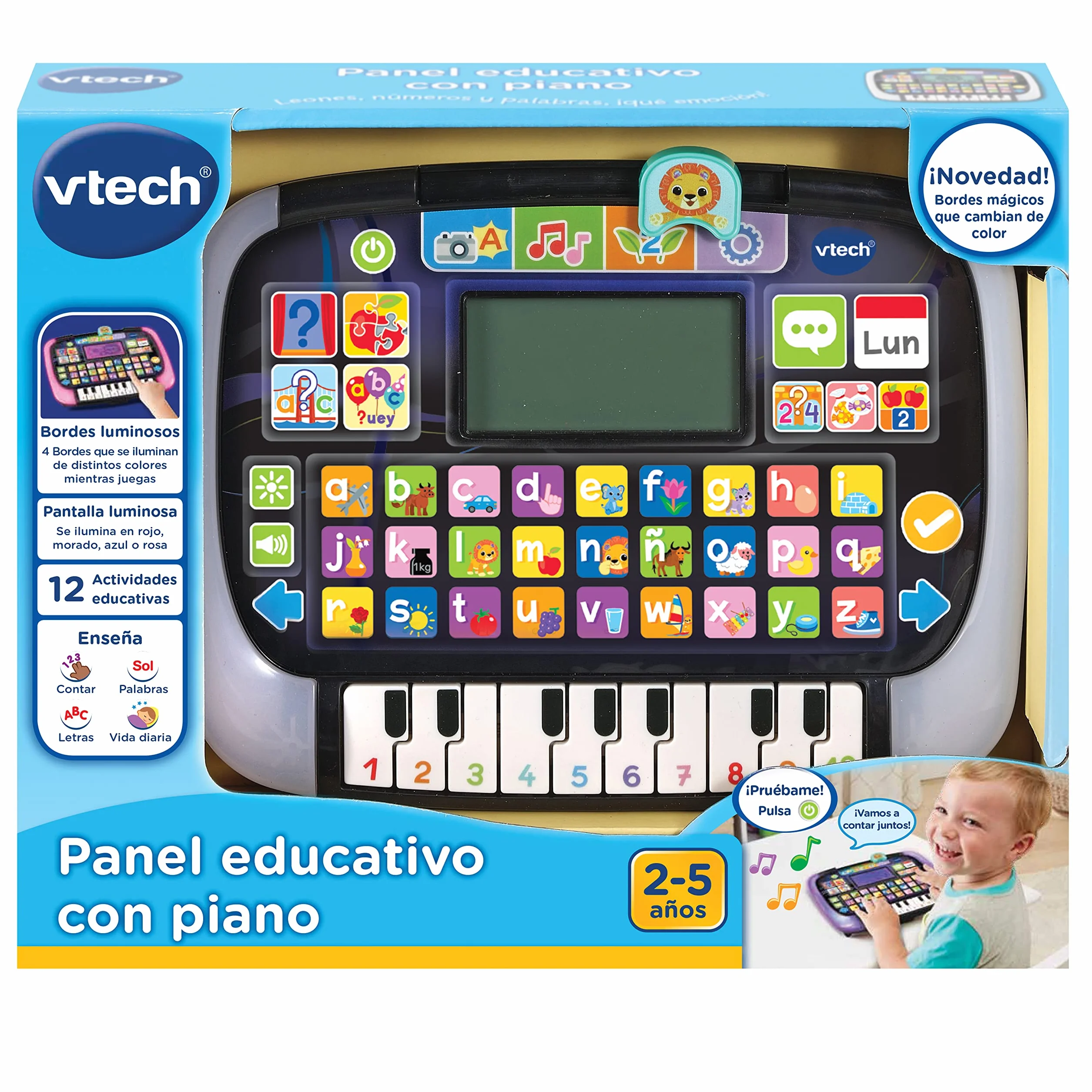 VTech 3480-551722 Panel Edukacyjny z tabletem fortepianowym dla dzieci Multi-App, interaktywne zabawki dla dzieci +2 lata, wersja ESP