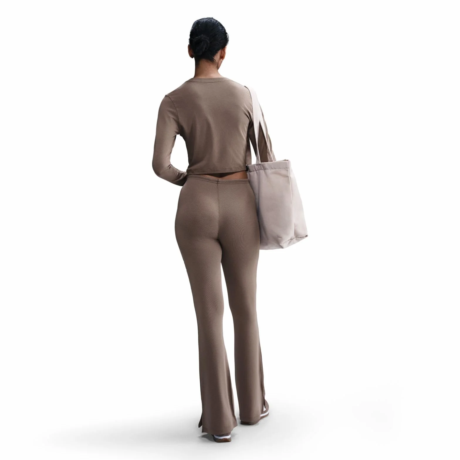 Nike Sportswear Chill Knit ciasno przylegające mini legginsy z rozkloszowanymi nogawkami dla kobiet, Mink Brown/Mink Brown, FQ2113-233, 2XL