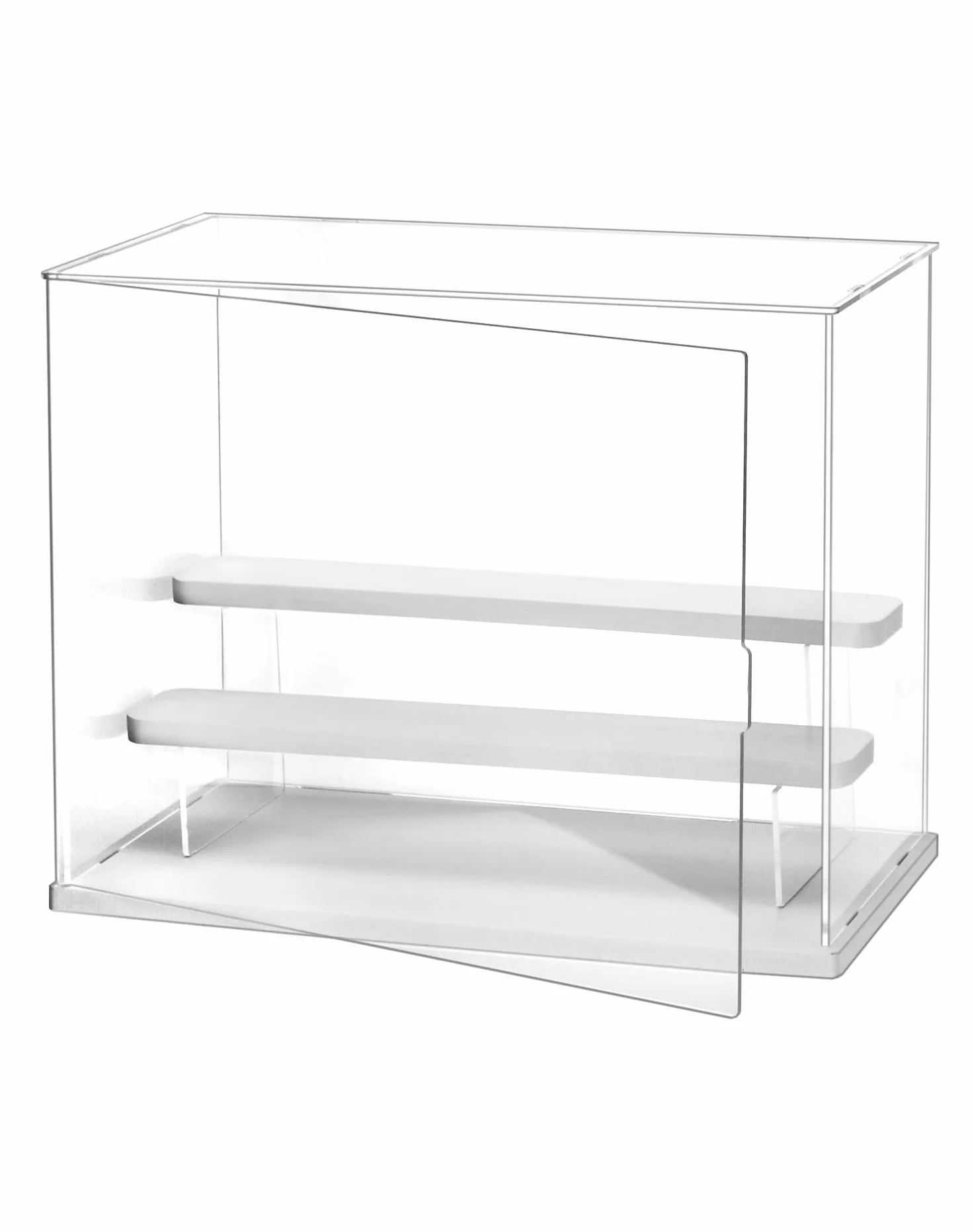 QWORK Przezroczyste pudełko akrylowe 3-poziomowa gablota na figurki 32x18x25cm