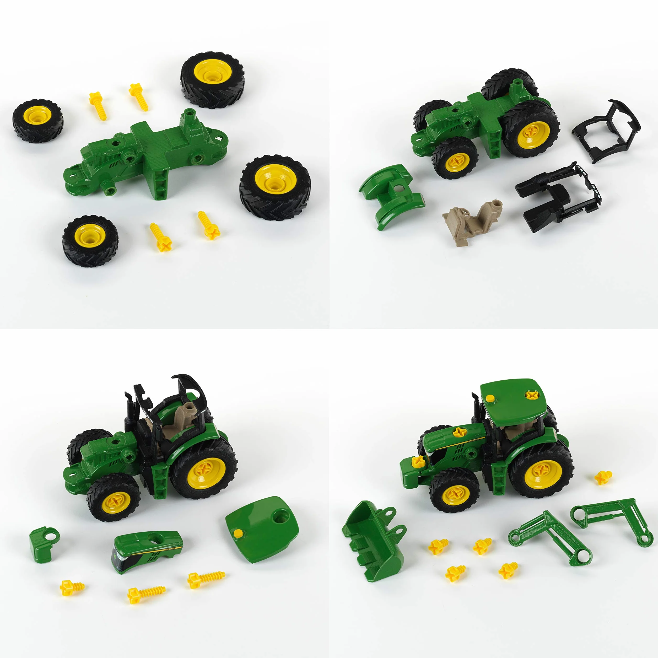 Theo Klein 3903 Traktor John Deere | Z ładowaczem przednim i przeciwwagą | Elementy możliwe do zdemontowania | Zabawka przeznaczona dla dzieci powyżej 3. roku życia