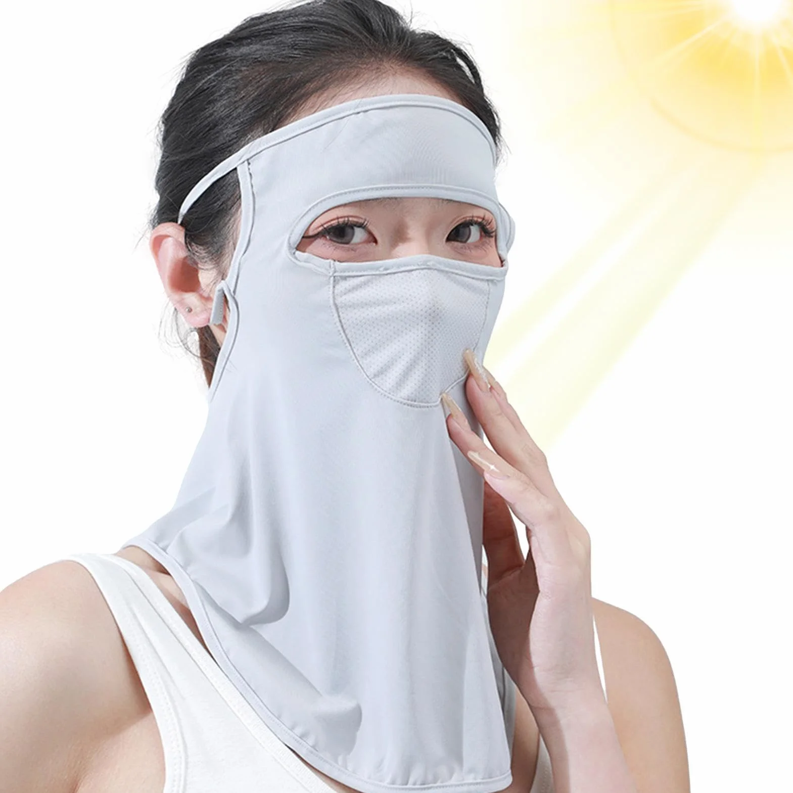 Pologmase - Kominiarki cza?o twarz,Ochraniacze szyj? UPF 50 Ice Silk Head Cover - Pe? os?ona twarzy kominiarki, pe? os?ona g?owy chod?ca s?o?ca, os?ona twarzy w?dkarskiej chodzenie
