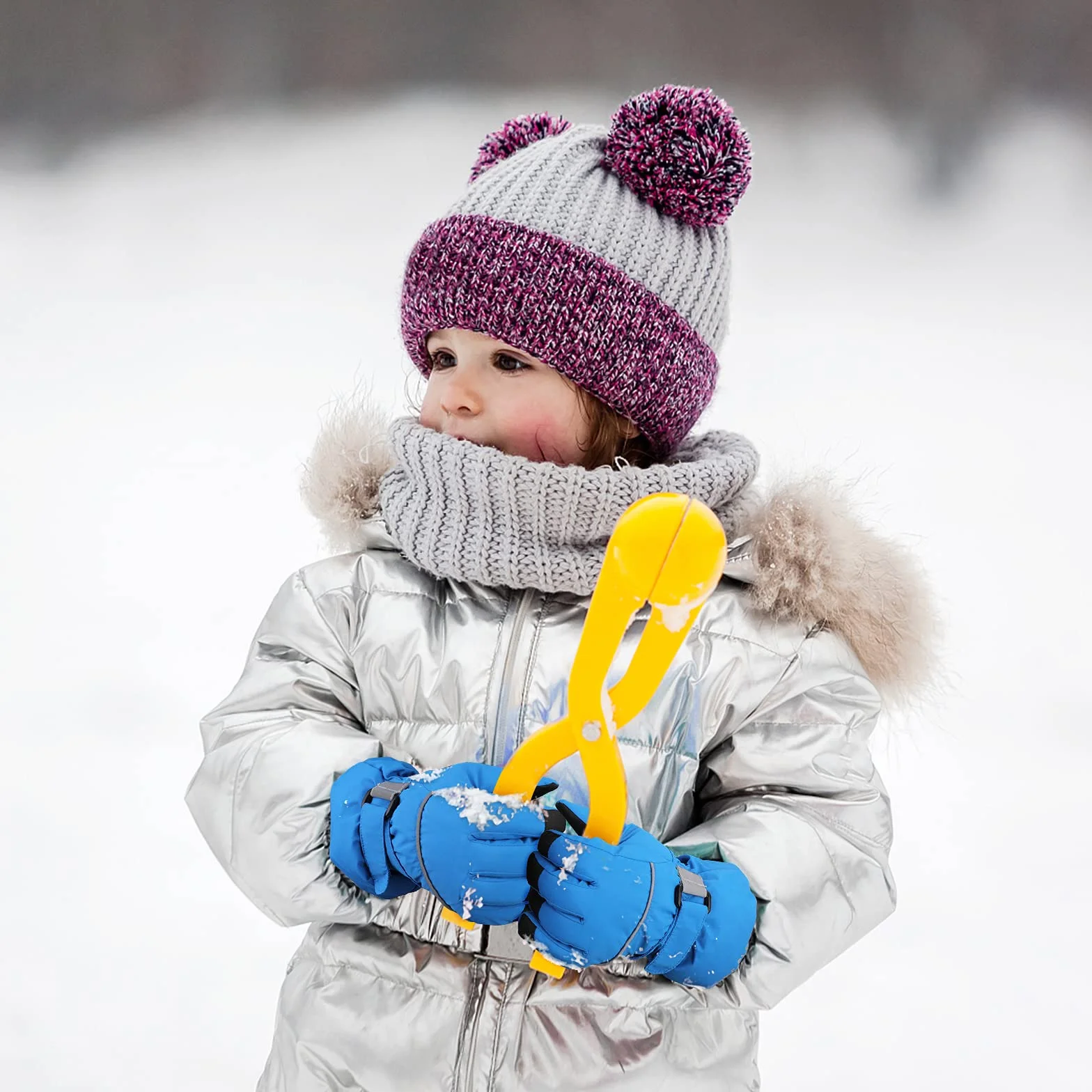 QKURT Dziecięce rękawice narciarskie, snowboardowe, rękawice śniegowe, wodoodporne i wiatroszczelne, zimowe rękawiczki dla dziewczynek i chłopców, do jazdy na nartach, snowboardzie, do biegania,