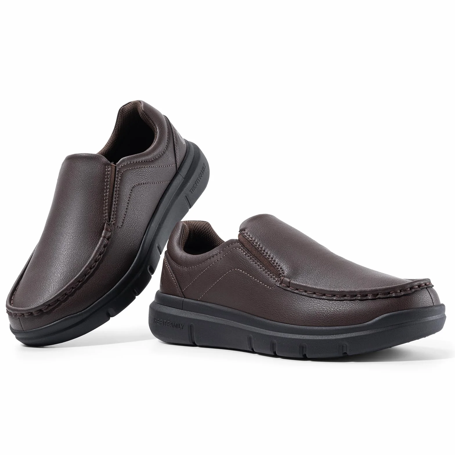 Fitville Buty Męskie Szerokie Slip On Trampki Wygodne Mokasyny Męskie Skórzane Pantofle Szerokie Trampki