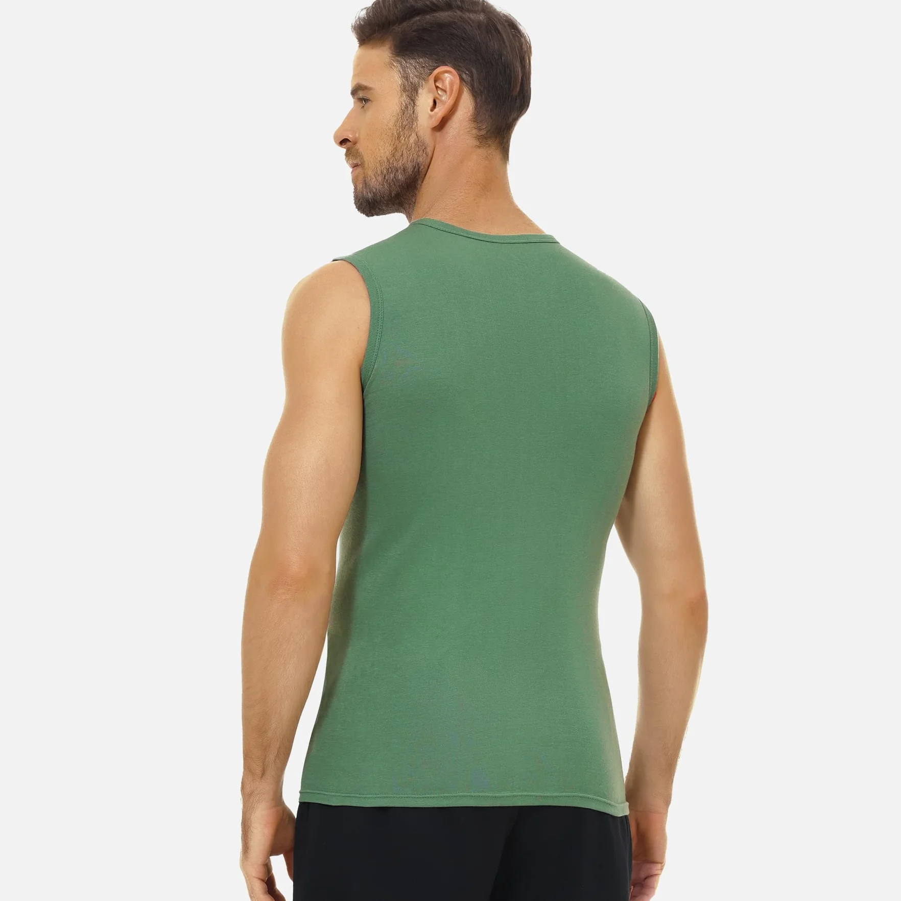 FALARY Męski podkoszulek 3-pak tank top na siłownię męski 100% bawełna S-5XL biały czarny morski oliwkowy