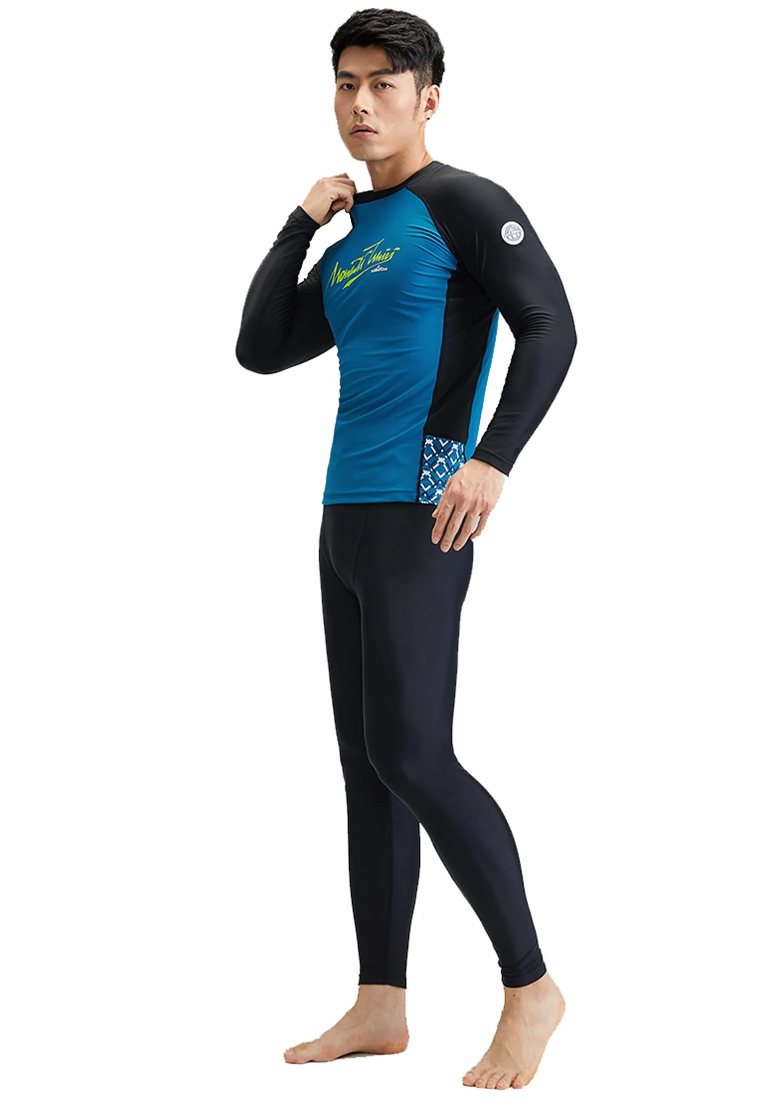 SANANG Męskie rajstopy sportowe Rash Guard legginsy anty-UV pływanie surfowanie spodnie szybkoschnące fitness..