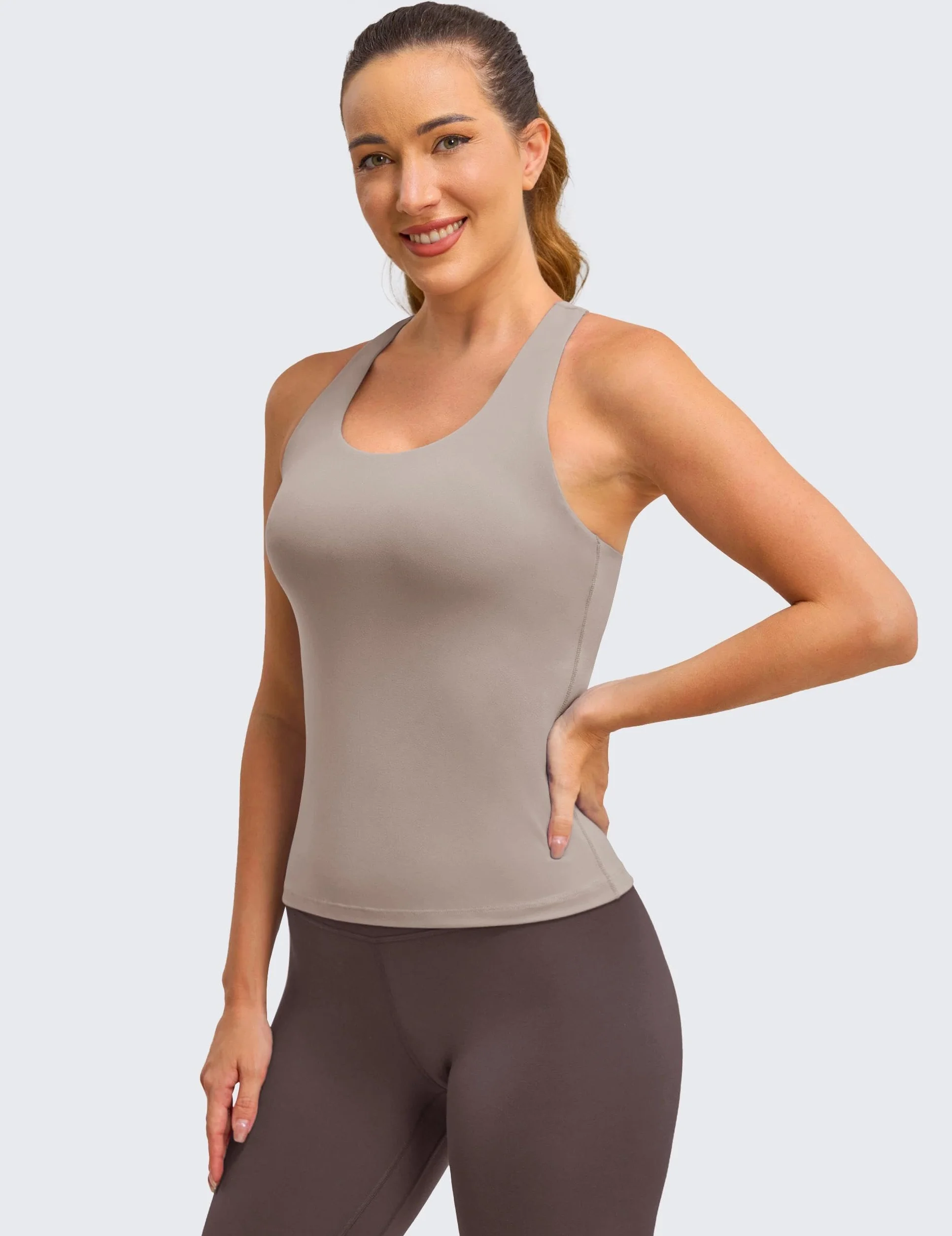 BAYDI Clouduxi Tank Topy Racerback Yoga Top Fitness Top Tank Top z wbudowanym biustonoszem