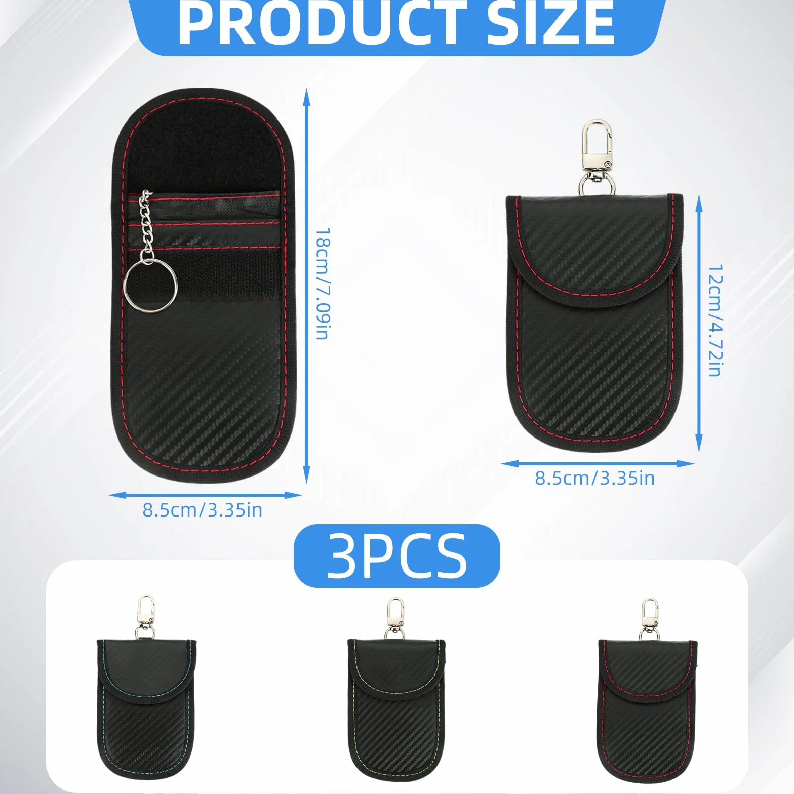 3 sztuki osłony na kluczyki samochodowe Keyless Go, ochrona przed kradzieżą RFID, klucze Keyless Go, osłona blokująca RFID, etui na kluczyki samochodowe, karty kredytowe, karty dostępu