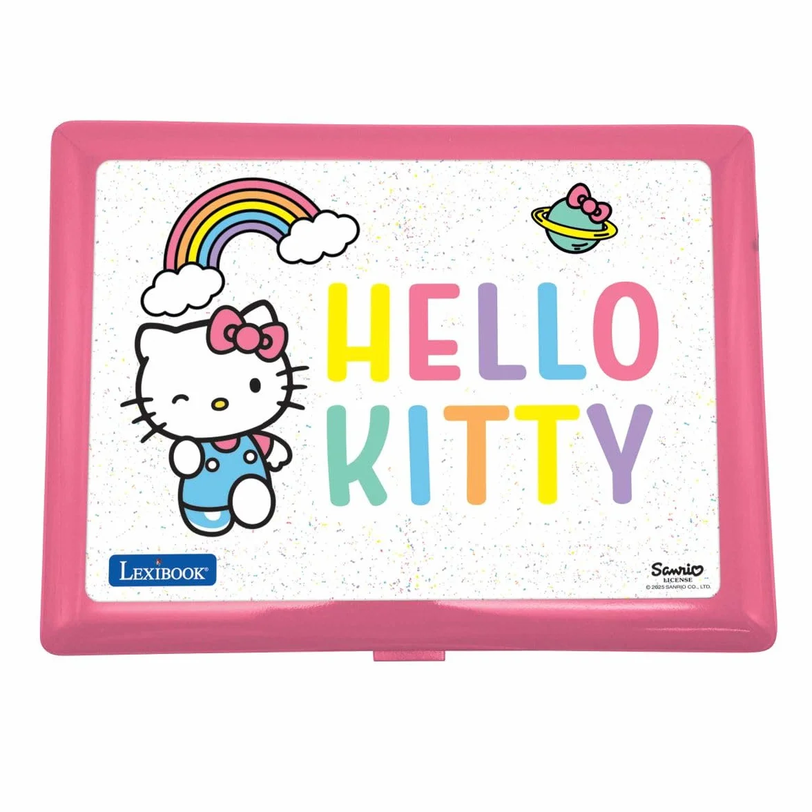 LEXIBOOK, Hello Kitty, dwujęzyczne przenośne urządzenie edukacyjne, angielski/hiszpański, 164 zajęcia językowe, pisanie, matematyka, logika, muzyka i gry, dla chłopców i dziewcząt, JC598HKi2