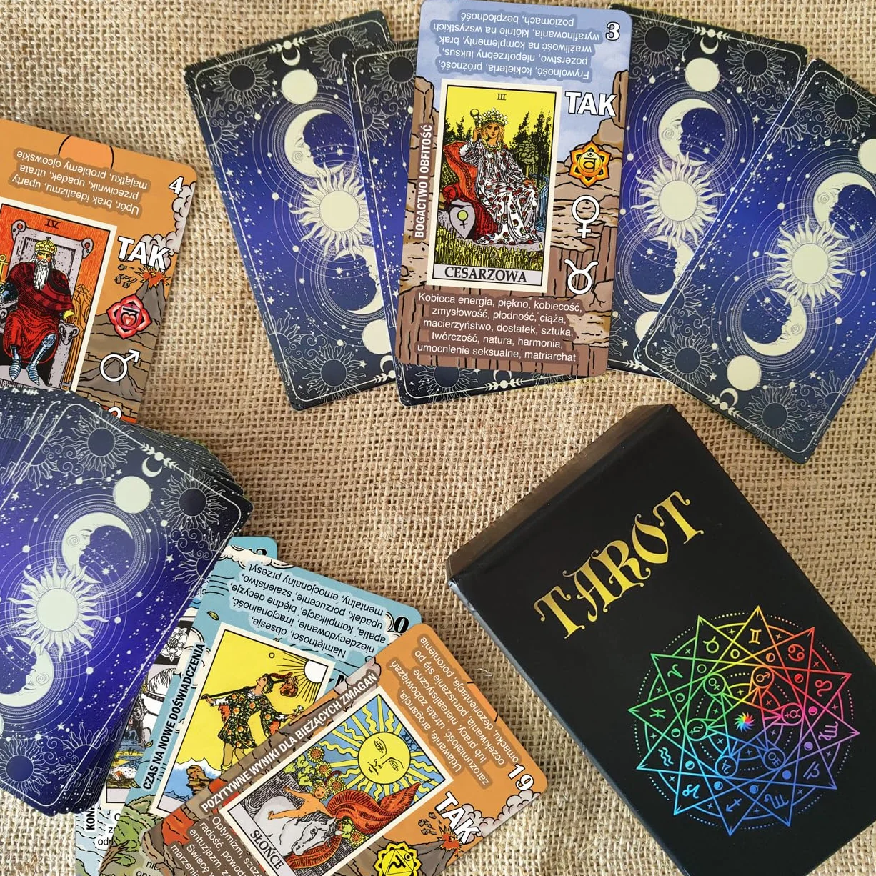 Karty Tarota dla początkujących - Łatwy Tarot, nauka i szybka interpretacja talii ze znaczeniami po polsku