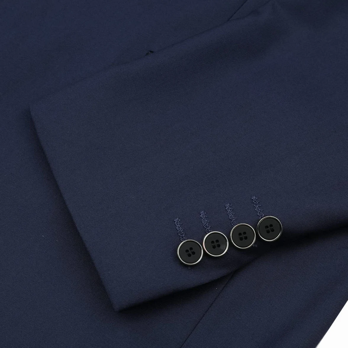 Sliktaa Męski garnitur 3-częściowy, krój slim fit, jednokolorowy, biznesowy kołnierz, klasyczna tunika
