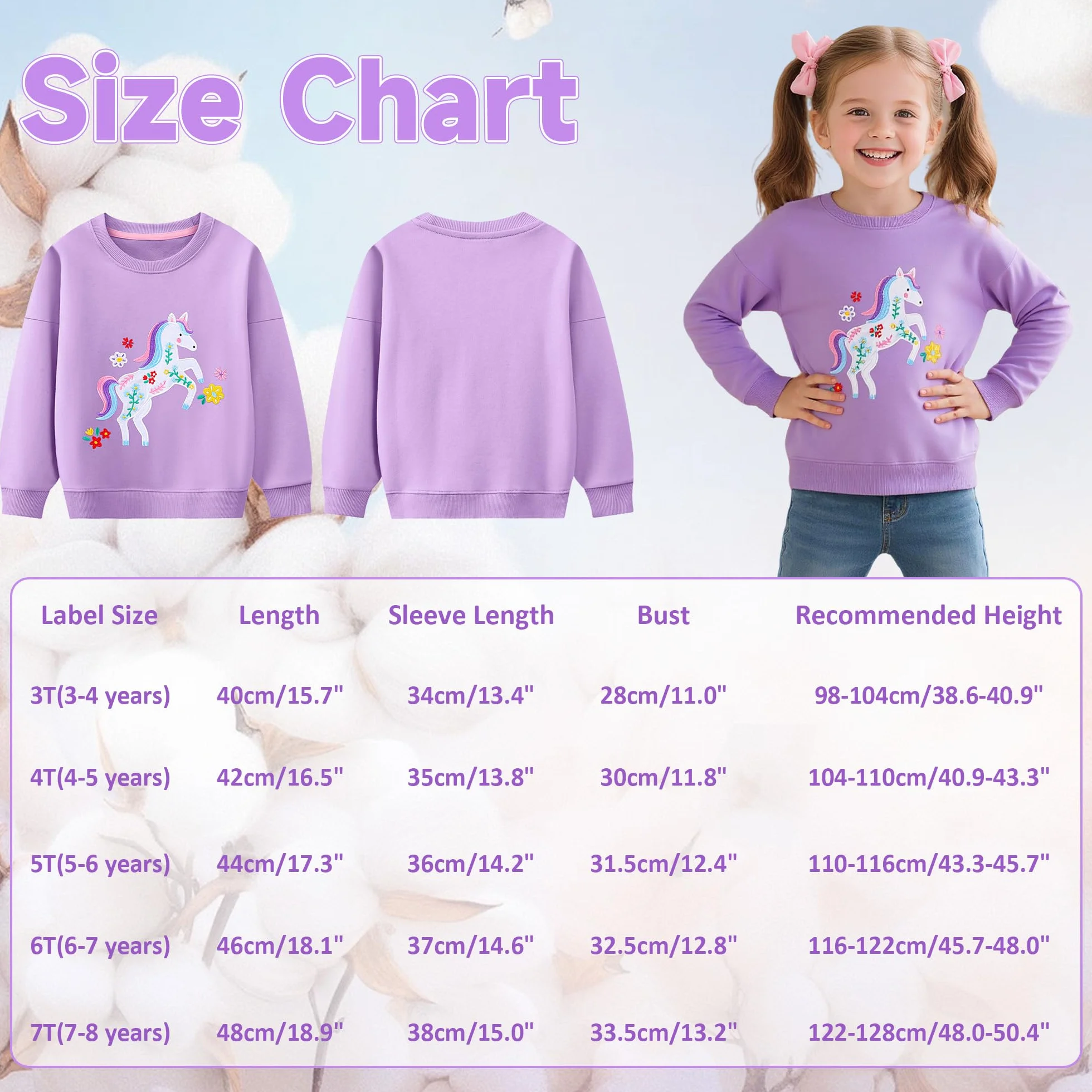 Dziewczęca bluza top z długim rękawem sweter z nadrukiem zwierzęcym śliczna bluza sportowa rekreacyjna na co dzień t-shirty z okrągłym dekoltem dziecięca moda odzież 2-7 lat
