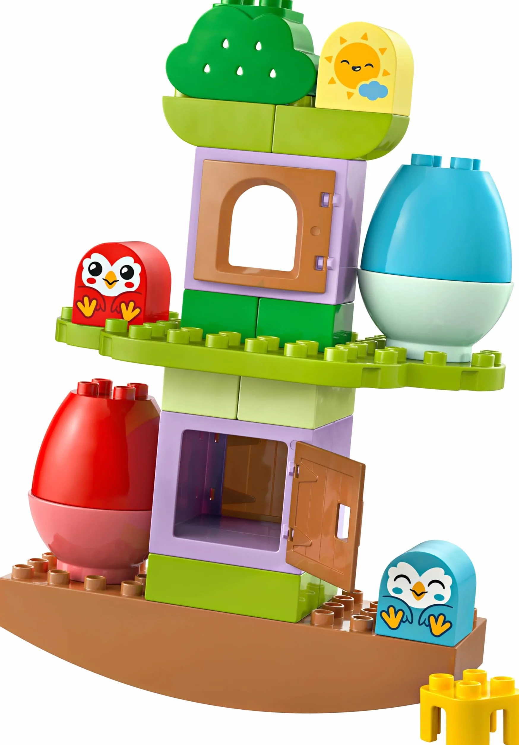 LEGO DUPLO Moje Pierwsze Balansujące Drzewko, Edukacyjna Zabawka dla Dziecka z Domkiem na Drzewie i 2 Figurkami Ptaków, Kreatywny Pomysł na Prezent na Roczek dla Dziewczynki i Chłopca, 10440