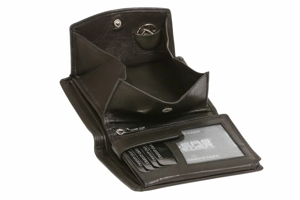 LEAS Wiedeński portfel kombi ochrona RFID z tajną kieszenią z prawdziwej skóry, czarny Special Edition, czarny, 12,5x9,5cm, wiedeński portfel kombi